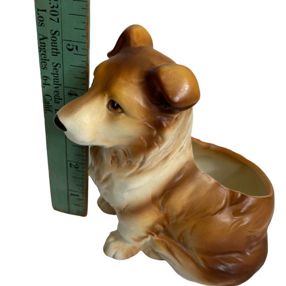 Vintage Collie Sheltie Ceramic Planter Dog Napcoware - Picture 3 of 7